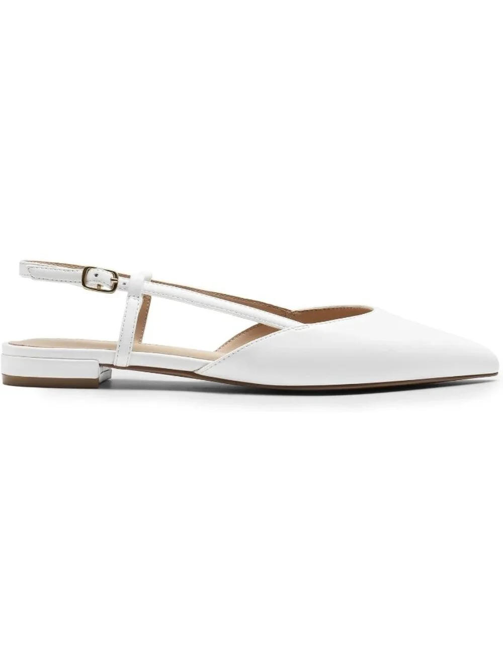 DREAM PAIRS Women's White Slingback Flats Pointed Toe Low Heel Dress Shoes - Picture 4 of 6